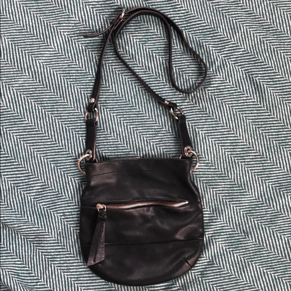B. Makowski black leather crossbody